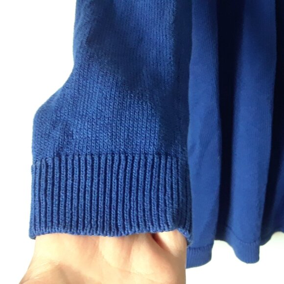 Eileen Fisher Linen + Cotton Royal Blue Cardigan - Picture 7 of 9